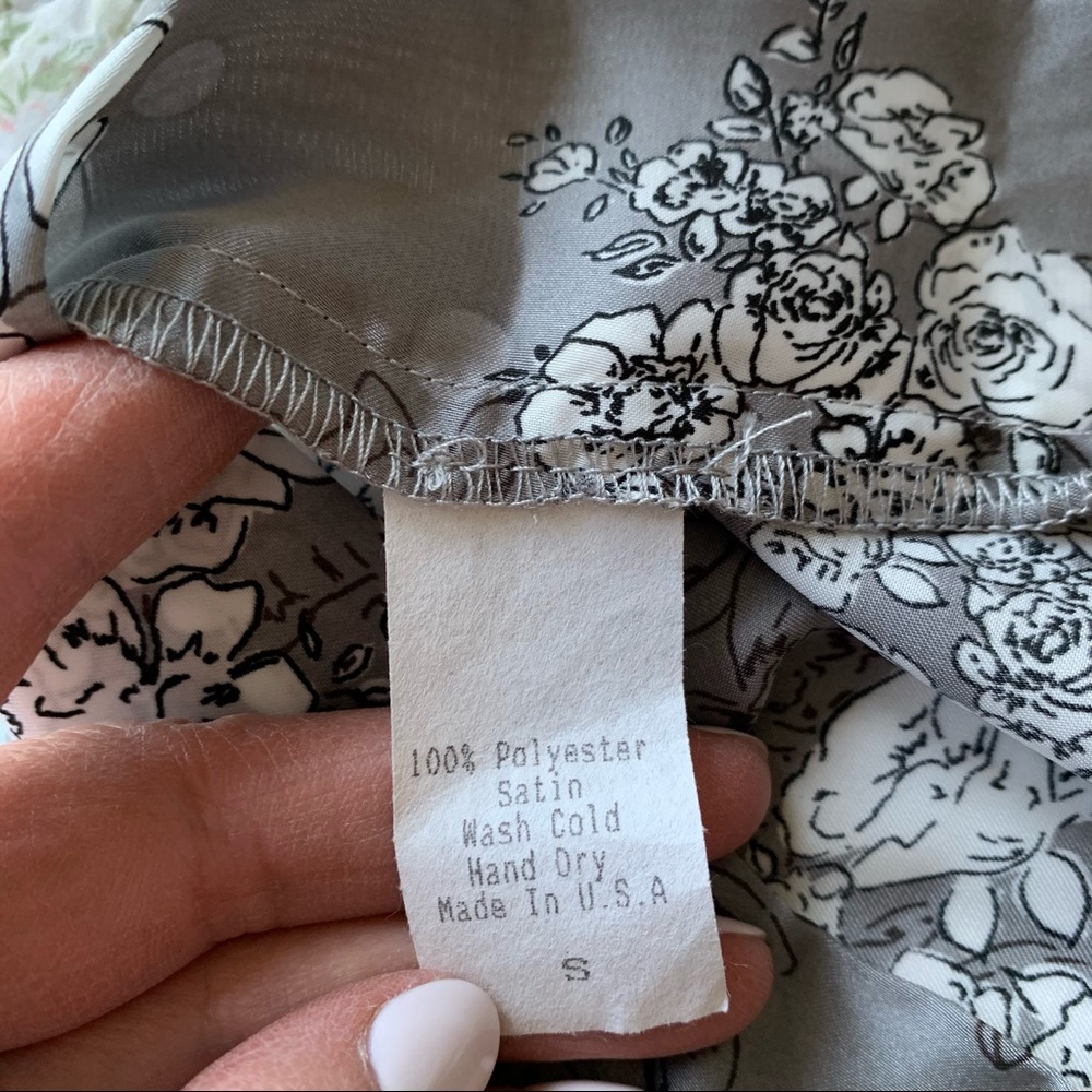 Vtg Maxi Skirt Polyester Satin Made In USA Floral - Picture 13 of 13